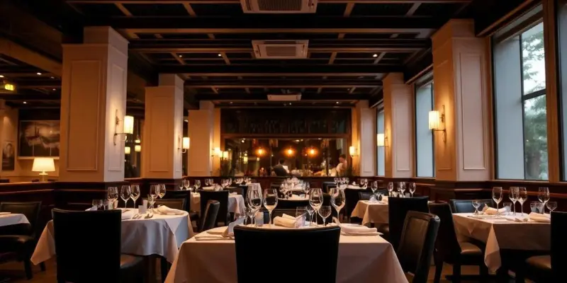 Elegant restaurant with reserved tables